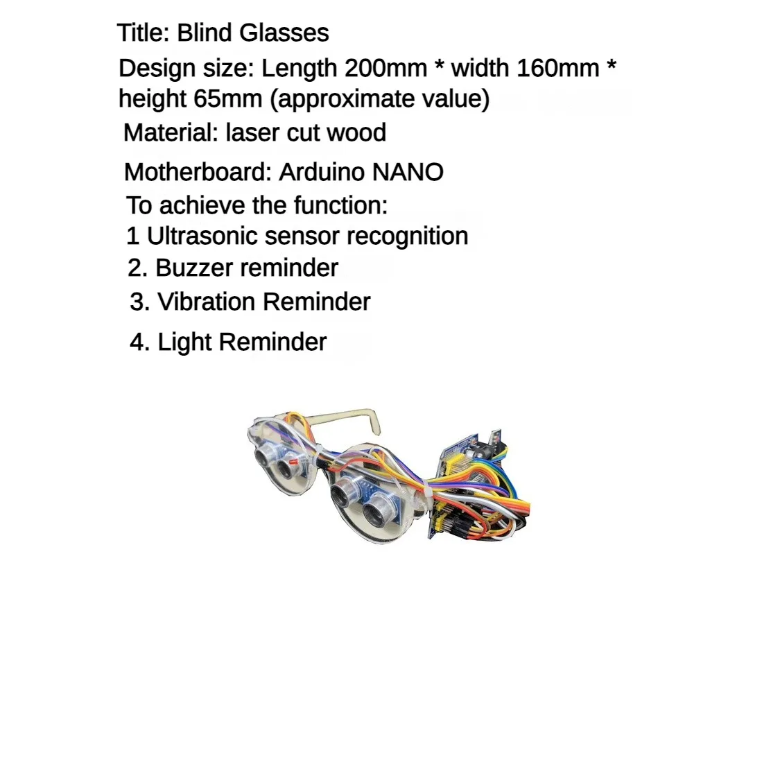 Occhiali robot bionici ciechi Lampada cicalino ad ultrasuoni Vibra rilevare ostacoli Robot programmabile Glasse per kit fai da te robot Arduino