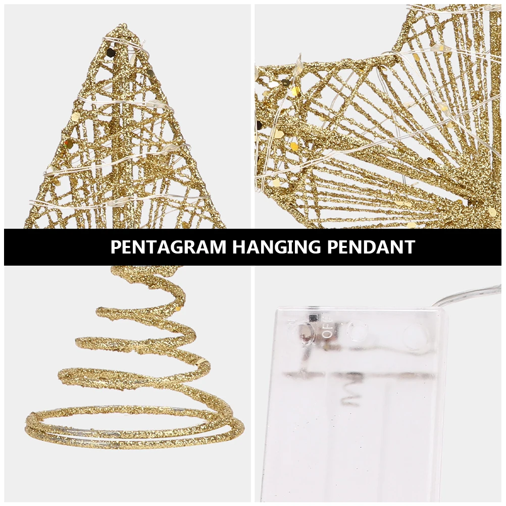 

Christmas Tree Star Top Ornaments Golden Iron Decor for Home Garden Party Reusable Pentagram Pendant Christmas Adornment