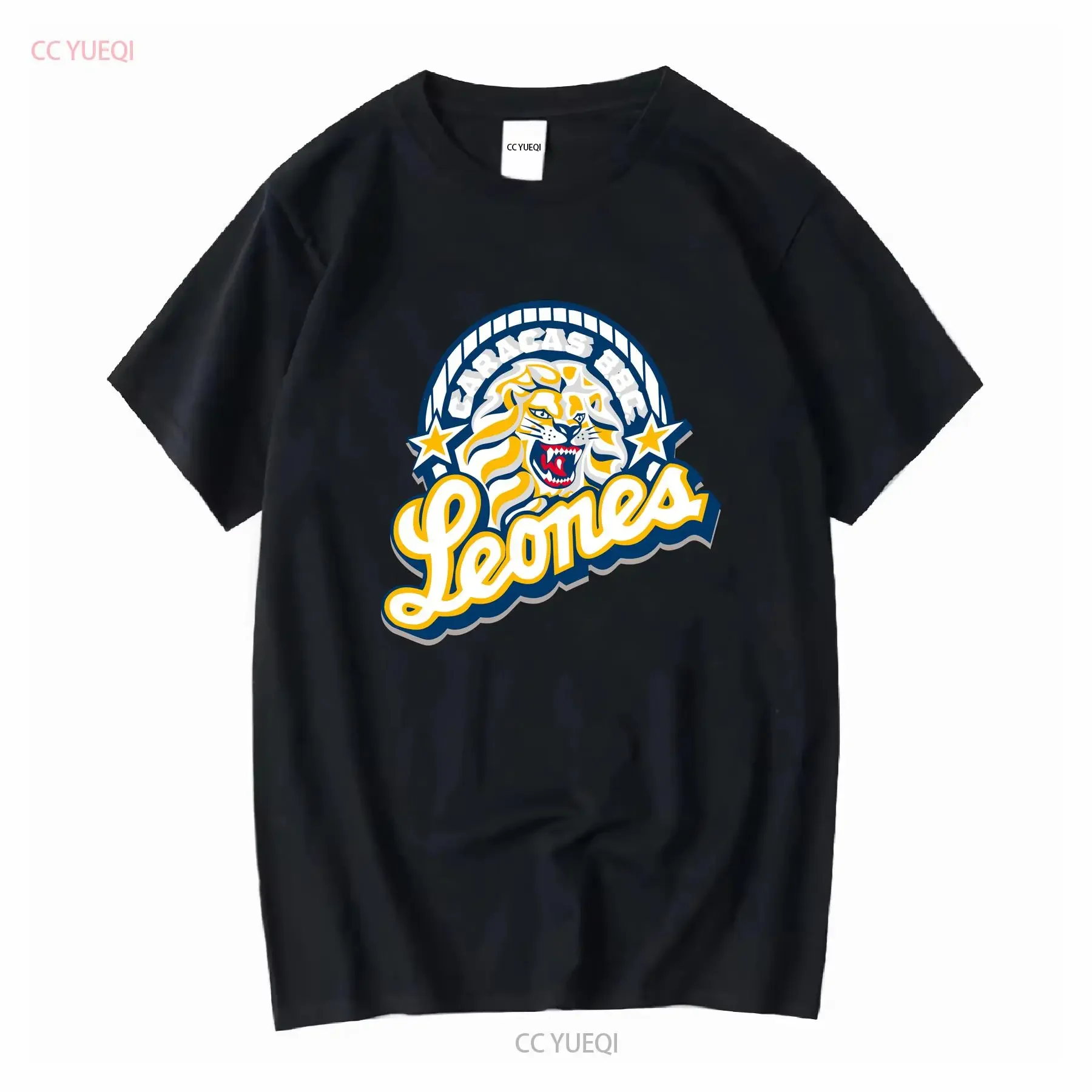 تي شيرت Leones del Caracas تي شيرت دي فنزويلا Caraquina شعار بأكمام طويلة أو قصيرة عتيق مغسول للارتداء اليومي للجنسين