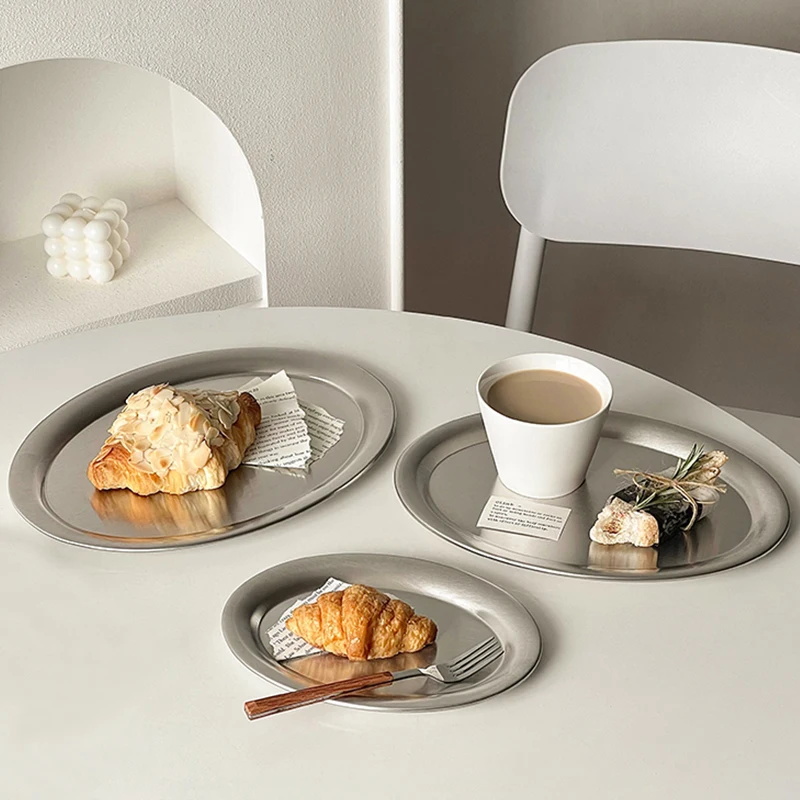 

Multi-Size 304 Stainless Steel Oval Fish Plates Household Food Dinner Steamed Shallow Plate Dishes Kitchen Tableware Dinnerware
