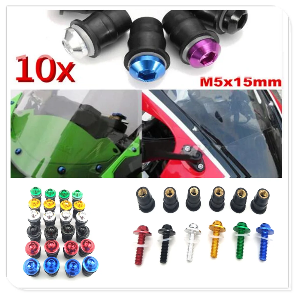 motorcycle Windshield Bolt windscreen spire Fastener Screw for SUZUKI GSF650 BANDIT GSX1250 F SA ABS GSX1400 GSX650F