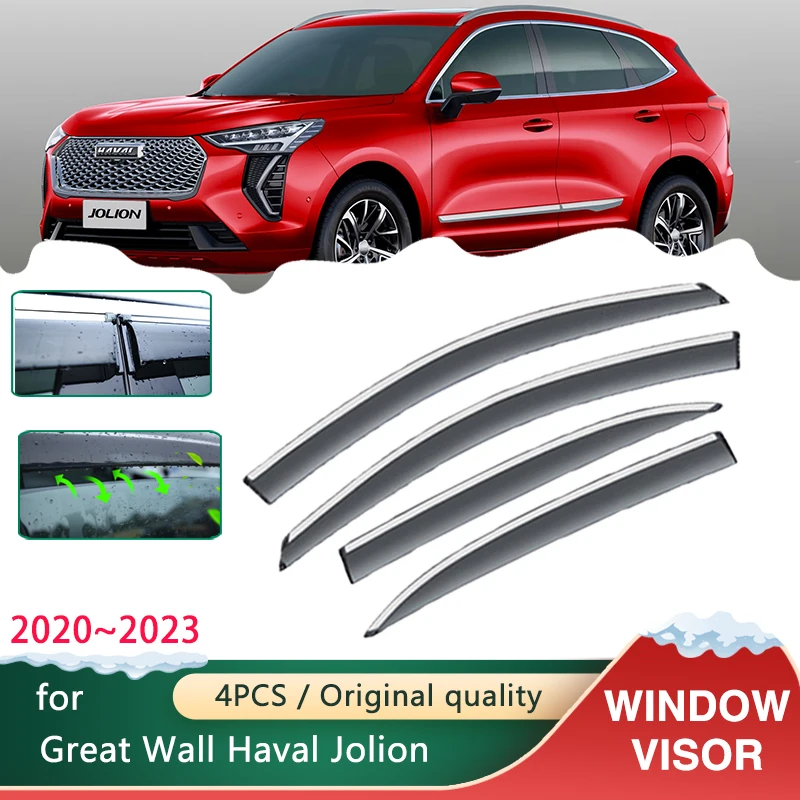 

4x Car Windows Visors for Great Wall Haval Jolion 2020 2021 2022 2023 Accessories Awnings Sun Rain Smoke Shades Guard Deflector