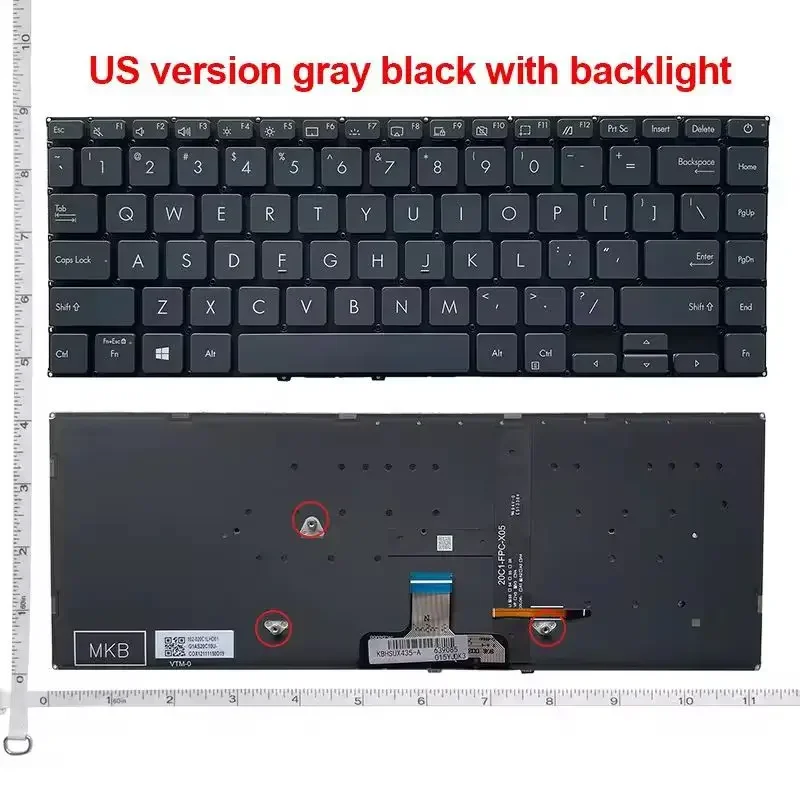 

Английская греческая клавиатура с подсветкой для ноутбука ASUS Zenbook UX435 UX435E UX435EA, сменные клавиатуры для ноутбука США 210FUS00