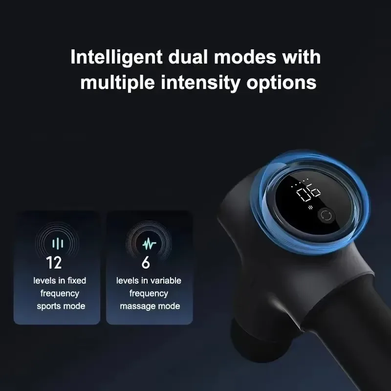 جهاز تدليك Xiaomi Mijia Fascial Gun Pro الجديد لاسترخاء العضلات 35 كجم وضع مزدوج ذكي بحد أقصى 12 تعديل قوة التروس