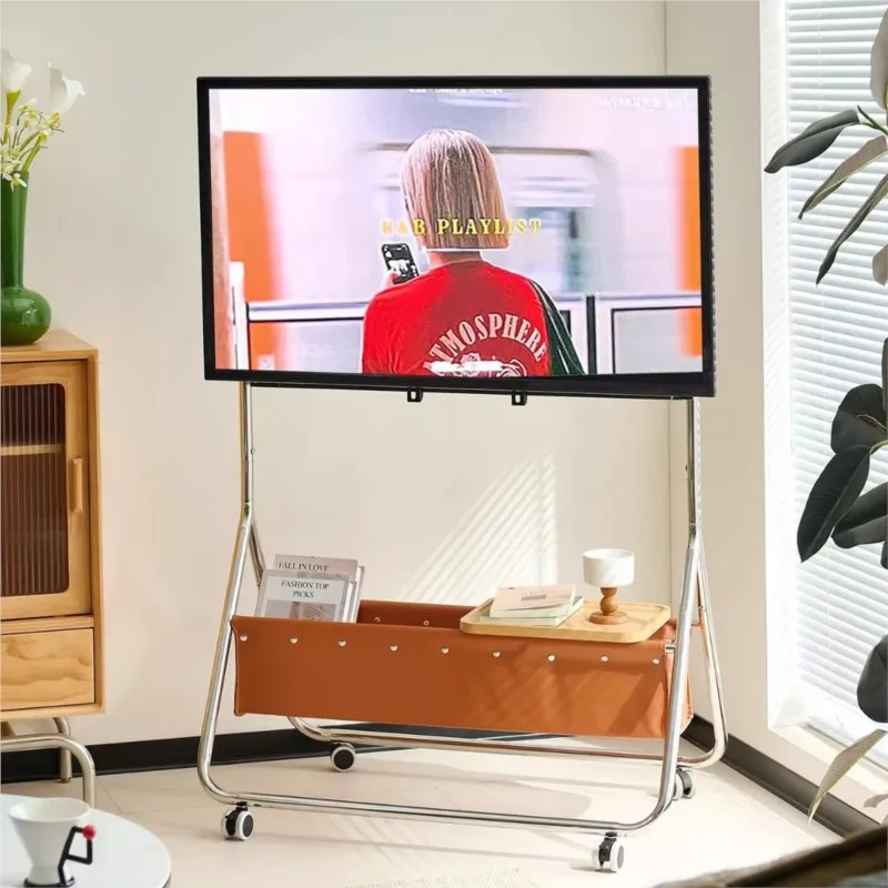 MOMO Home Nordic Retro TV Mobile Stand - Movable Floor Rack for Living Room Monitor New
