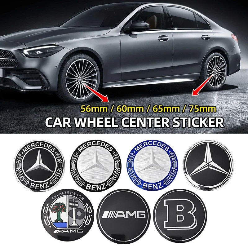 

56mm 60mm 65mm 75mm Car Wheel Center Hub Cap Emblem Sticker For Mercedes Benz W204 W205 W212 W213 W221 W177 W246 GLA GLC CLA A
