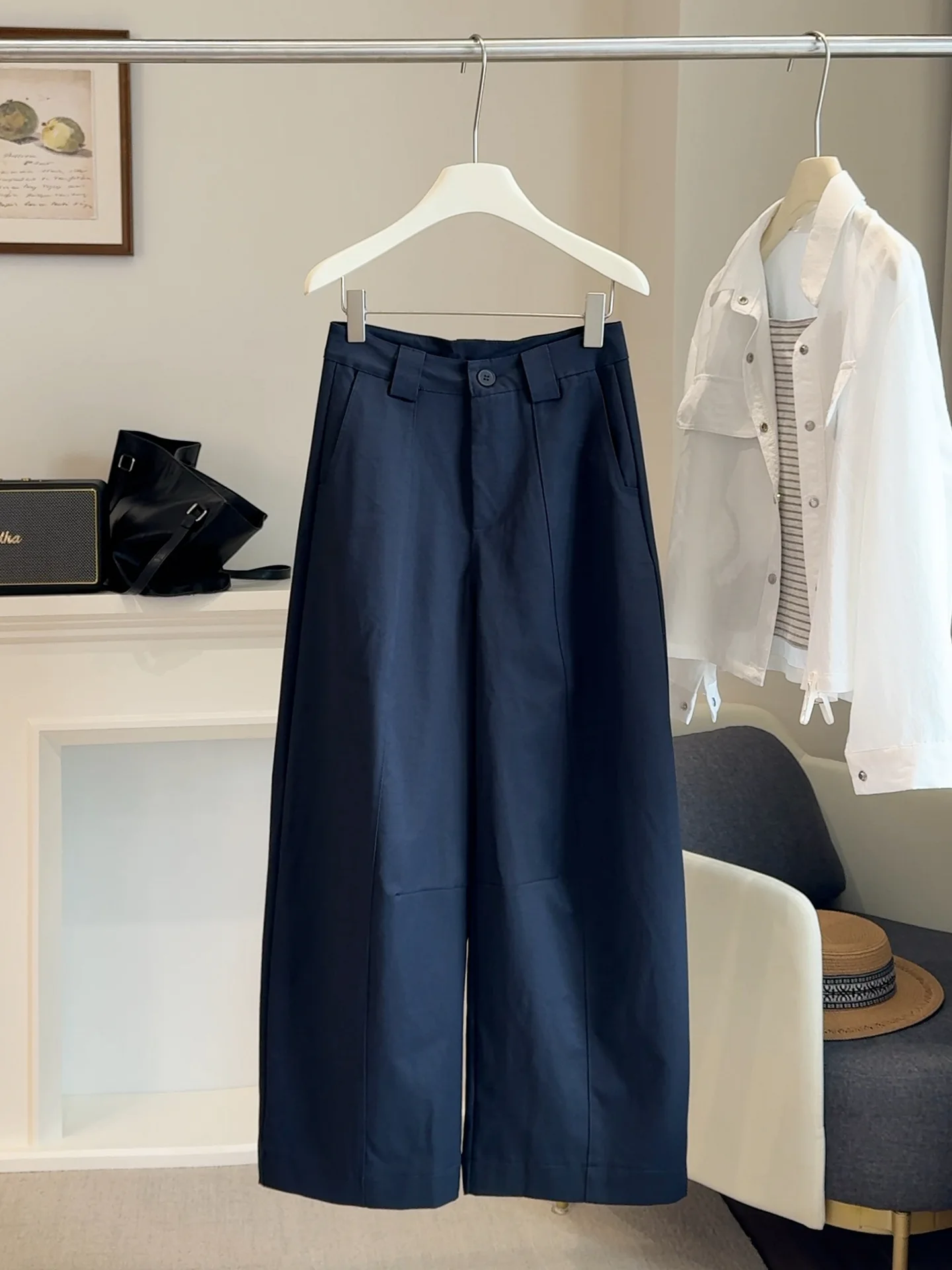 ارتفاع الخصر بنطال ذو قصة أرجل واسعة للنساء على شكل كمثرى خريف 2025 الكورية نمط بناطيل كاجوال التخسيس فضفاضة تناسب تنوعا #5