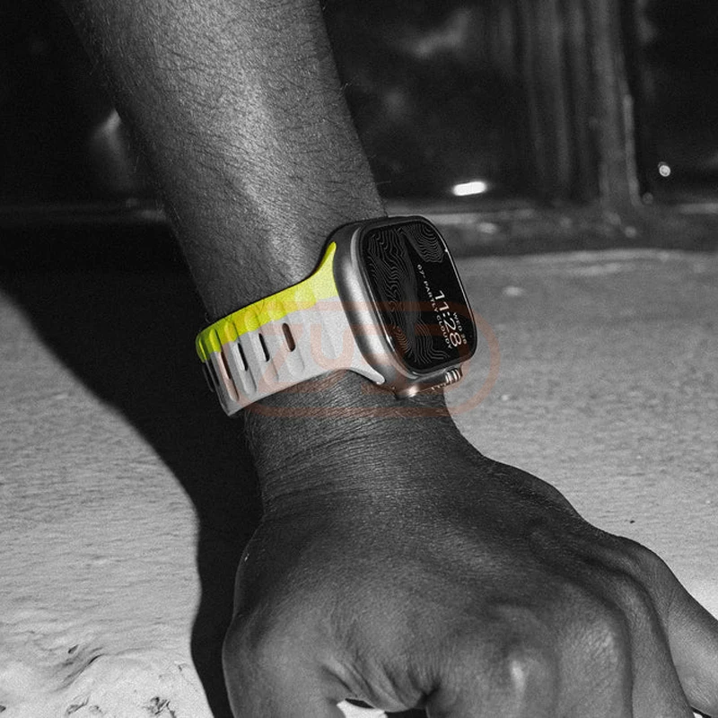Cinturino sportivo per Apple Watch 8 7 Series 44MM 45MM cinturino in gomma siliconica morbida per cinturino iWatch 6 5 4 3 2 1 42MM 49MM