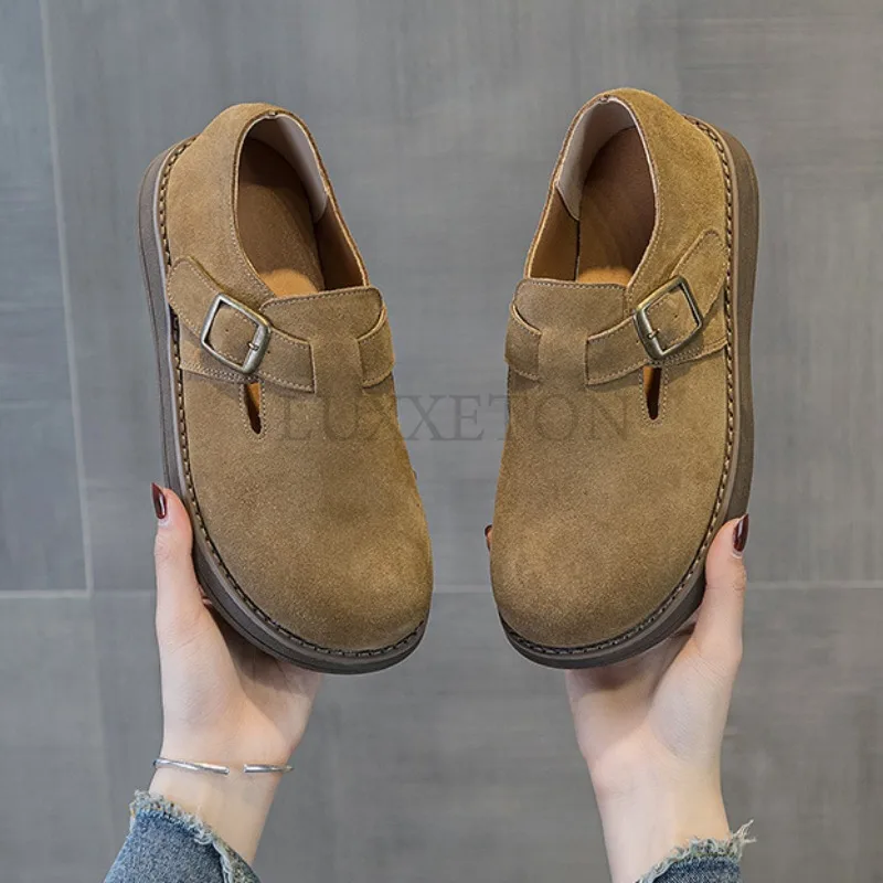 Women Casual Shoes Solid Brown Beige Color Sneaker Designer Suede Leather Shoes for Ladies Street and Working Footwear Girls