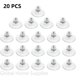 20PCS Plastic Suction Cup Suction Pads 25/32/41/53 mm Clear PVC Sucker Pads Strong Adhesive Suction Holder with Screw Nut