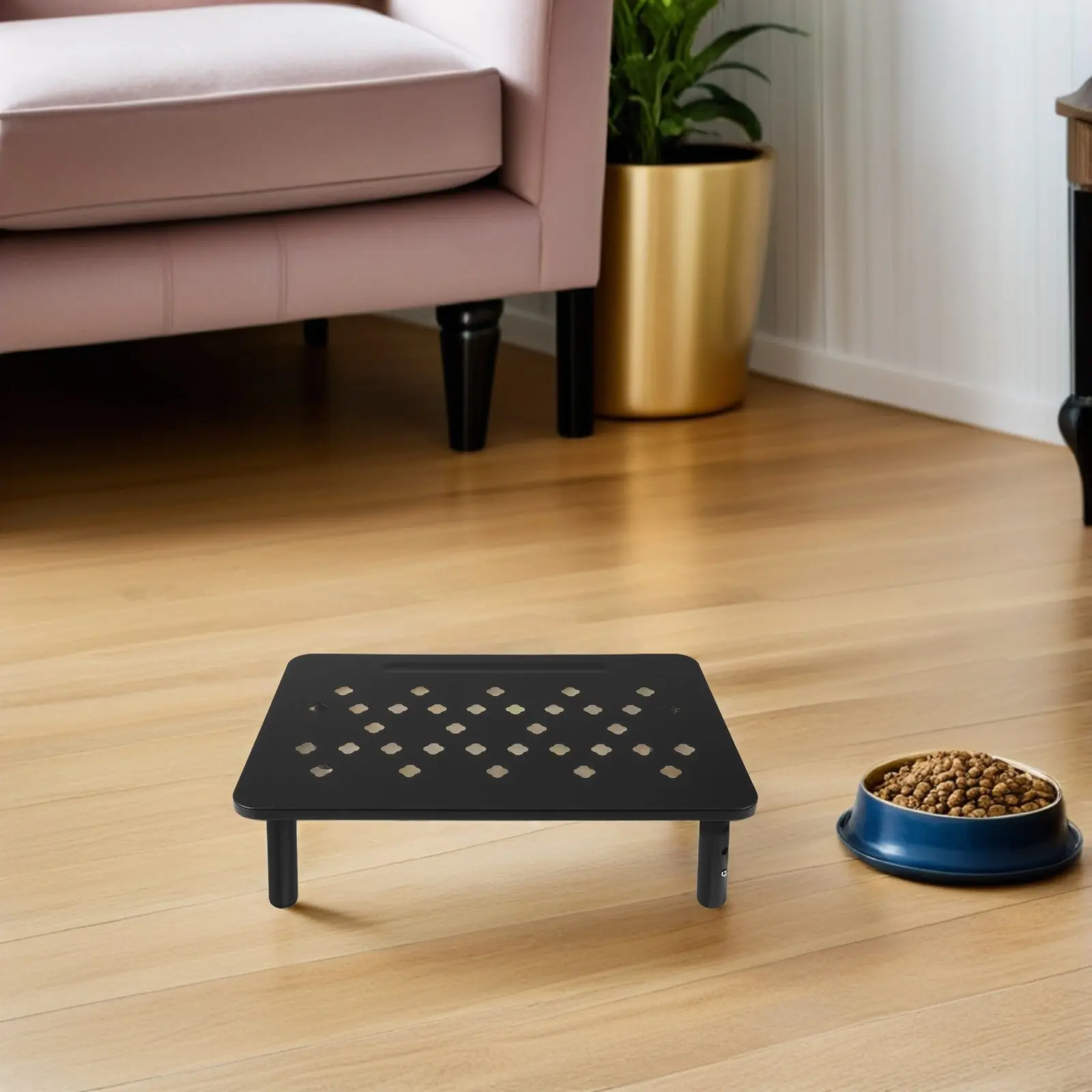 

Automatic Feeder Stand Adjustable Height Cold-Rolled Steel Raised Cat Food Table Non-Slip Pet Feeder Holder for Small Cats