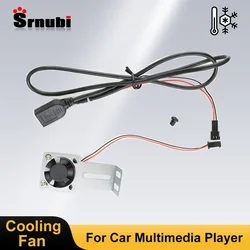 Srnubi-ventilador de refrigeración de Radio de coche, 5V, para reproductor Multimedia Android, unidad principal de Audio, placa base, refrigeración de CPU con soporte de hierro