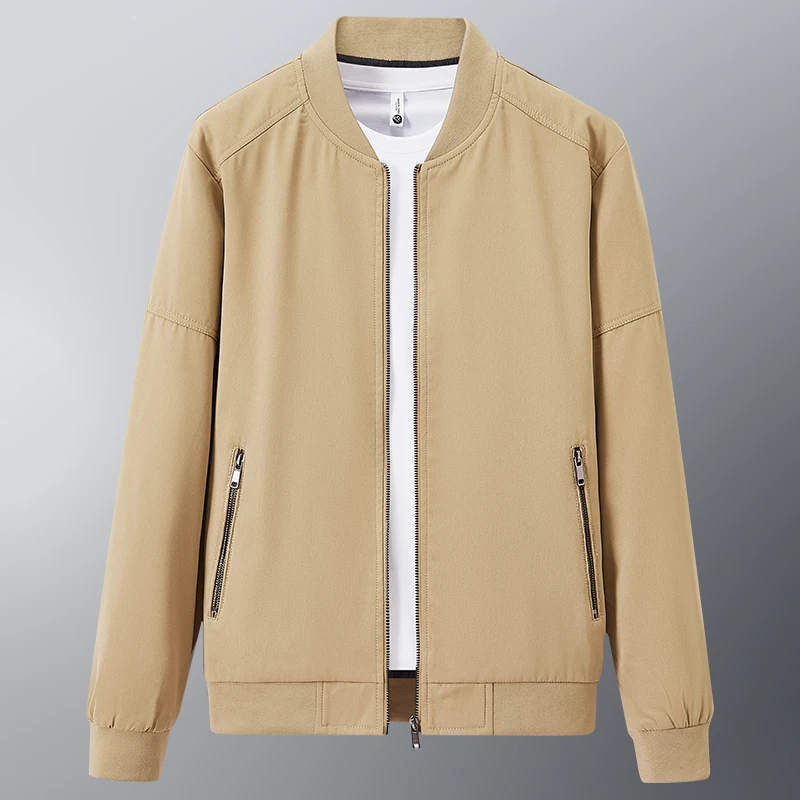 

Autumn Men's Business Stand Collar Casual Zipper Jacket Outdoor Sports Coat Windbreaker Jacket for Men Waterproof Bomber Coats