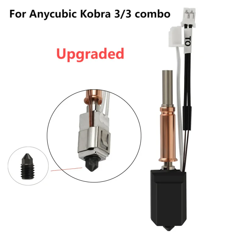 

Для Anycubic Kobra 3/Combo обновленный комплект Hotend Bi metal Heatbreak Hot End 24 В 60 Вт термистор нагревательная трубка J-образная головка 3D-принтер часть