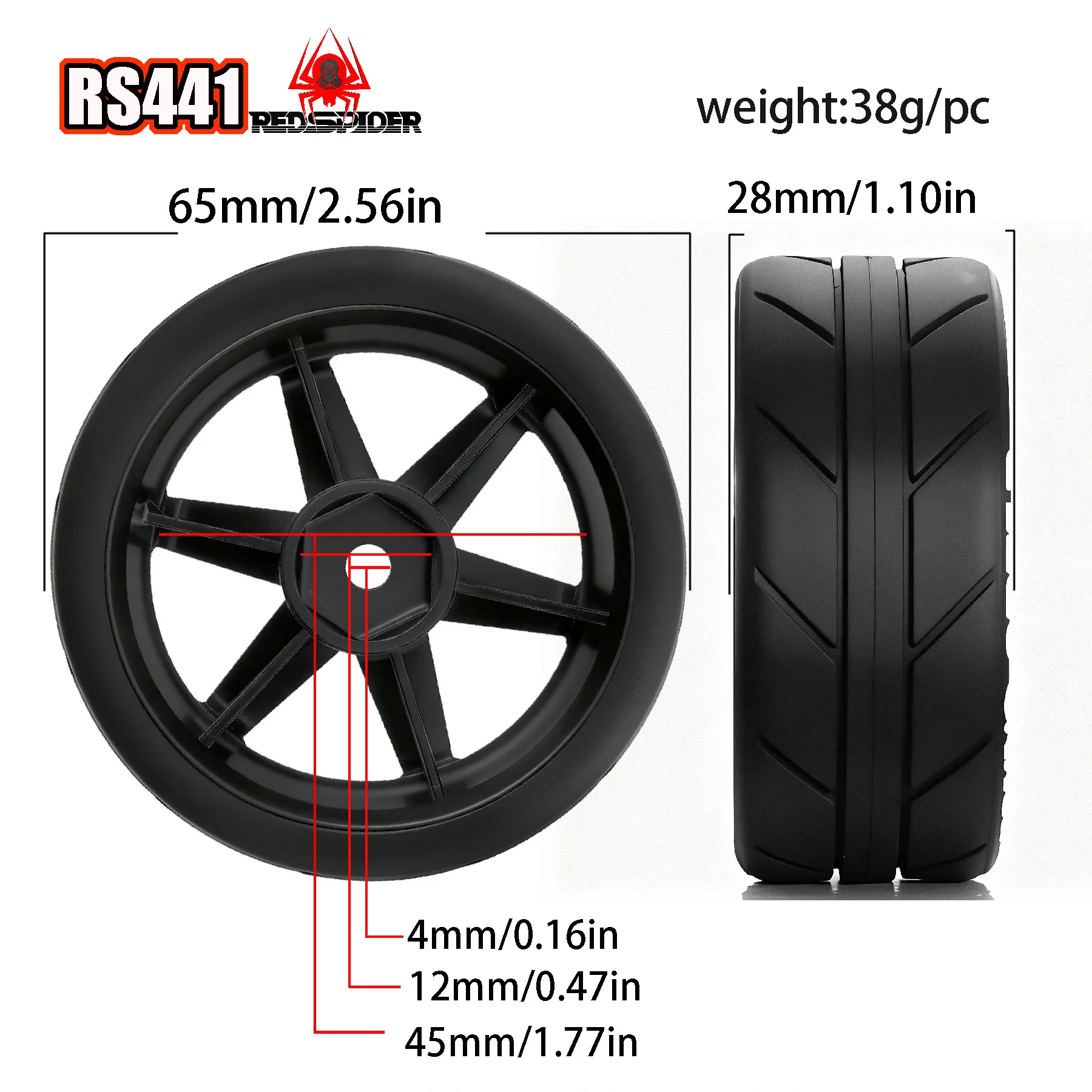 1/10 RC Racing Wheels Tires Plastic Wheel Rims Hub12mm Hex for RC On Road Car Tamiya TT01 TT02 XV01 XV02 PTG-2 HSP HPI Kyosho