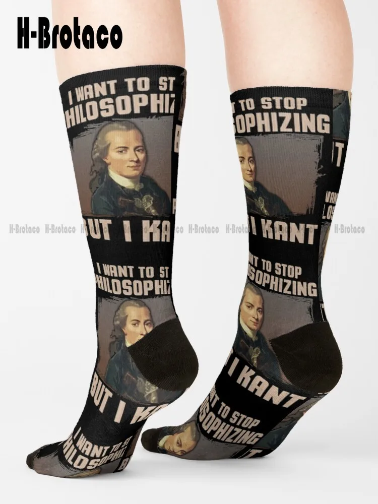 But I Kant Stop Philosophizing Socks Volleyball Socks Custom Gift Cartoon Teen Youth Socks 360° Digital Print Casual Colorful