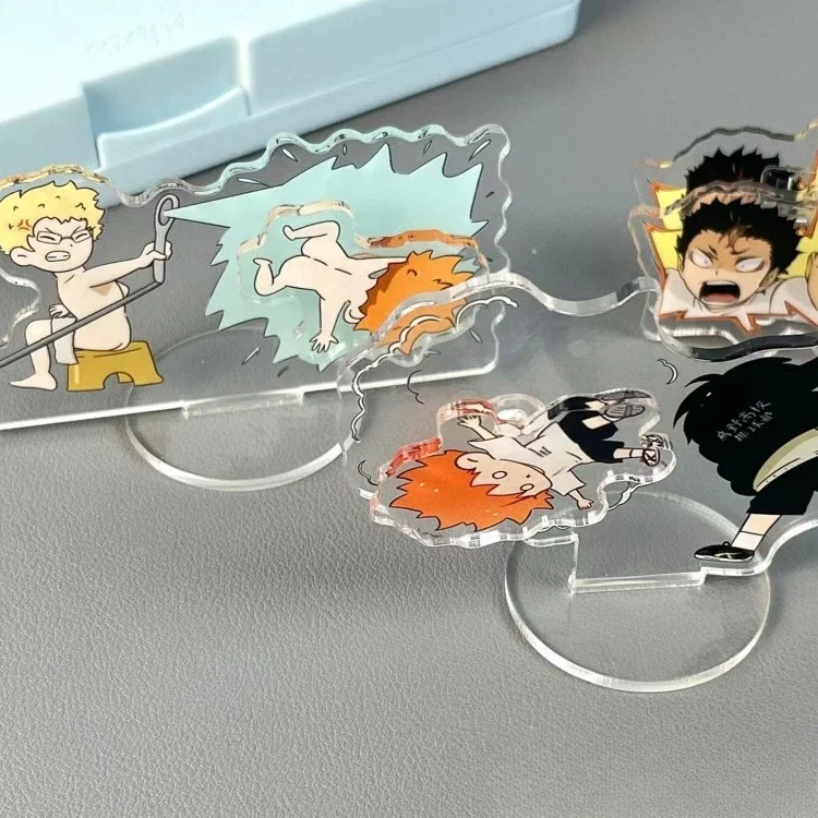 Haikyuu Anime Jogo Acrílico Rotary Stand para Cosplay, Sinal De Pé, Shoyo Hinata, Tobio, Kageyama, Kei Tsukishima, Presente De Natal, Estudante