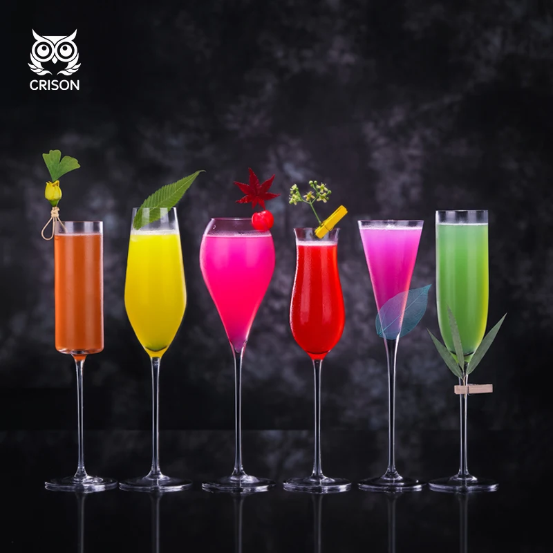

CRISON Flute glass, cocktail glass, elegant design, hand blown, lead-free crystal glass, champagne glass, wine glass