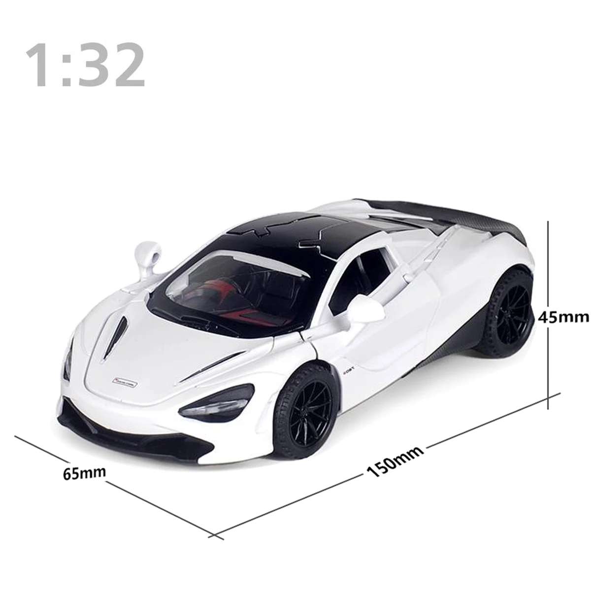1/32 McLaren Spielzeugautomodell mit Sound, Licht, Türen geöffnet, Legierung, Druckguss-Modell, Fahrzeugsammlung, Spielzeug für Jungen, Erwachsene, Festival-Geschenk