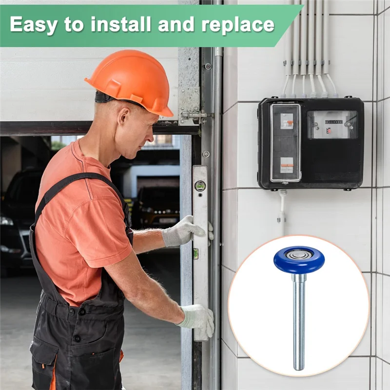 ABDJ-6個ナイロンガレージドアローラー、1.8インチ/46mm静かなガレージドアホイール、高負荷6200Zz 8ボールシール付き精密ベアリング