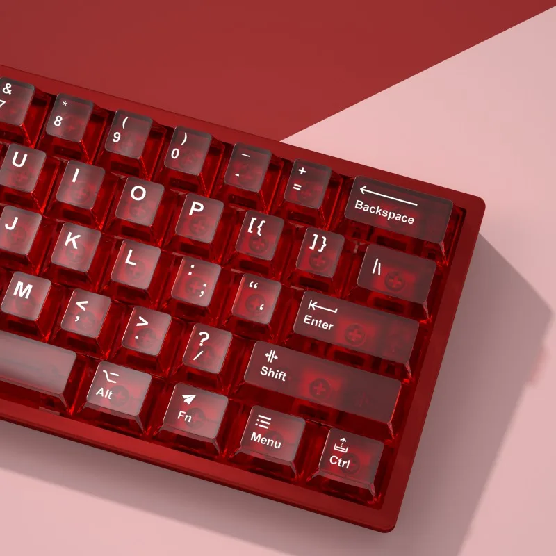Spy Gradient Keycap PC Transparent Custom PBT Dye Sub Cherry Profile Keycaps Mechanical Keyboard for Wooing60he Mad60 ROG