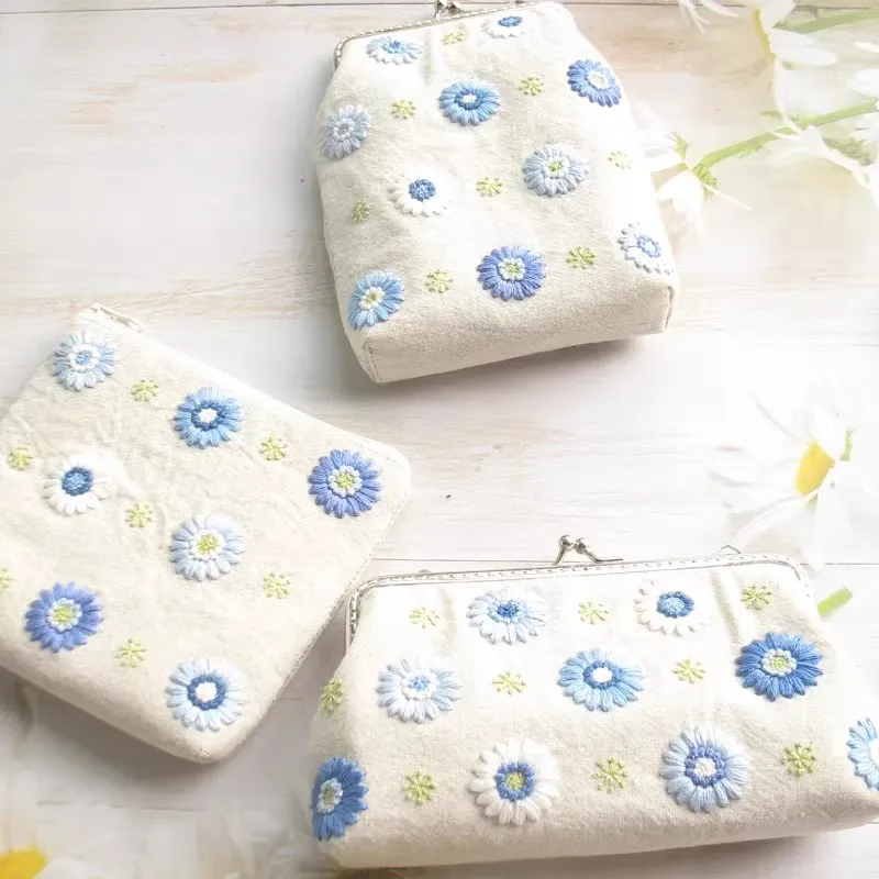 

Набор для вышивания «сделай сам» для начинающих, полный набор для шитья и рукоделия с предварительно напечатанной тканью и нитью, кошелек ручной работы