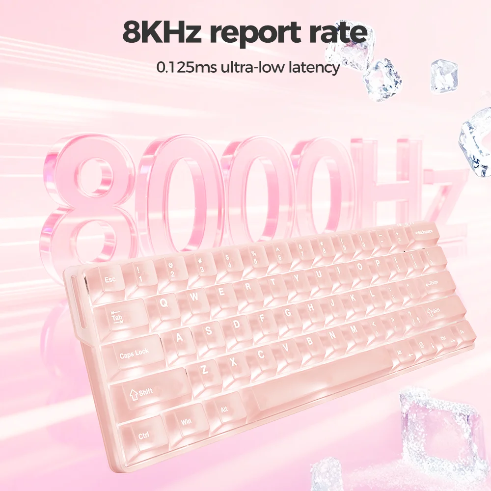 DAREU 8000 Hz Magnetic Gaming Keyboard 61 Keys 0.125ms Latency 0.01mm Precision Linear Switches Hotswappable RGB for Gamer