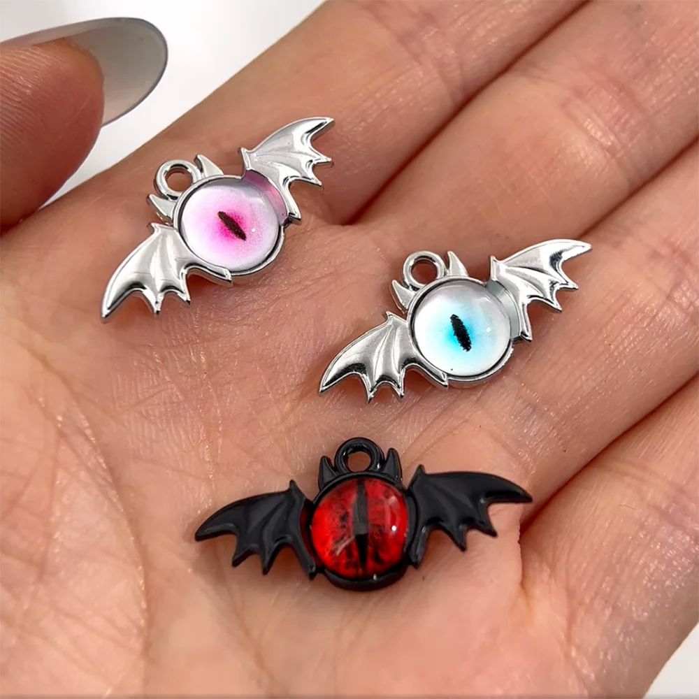 5pcs/lot Dark Wind Alloy Bat Magic Eye Pendant For DIY Anime Peripheral Necklace Keychain Bracelet Necklace Creative Jewelry image 3