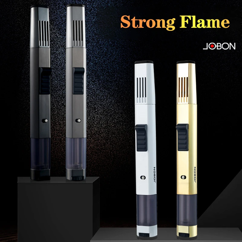 JOBON Metal Outdoor Windproof Butane Gas Lighter Blue Flame Torch Turbo Jet Igniter BBQ Kitchen Welding Torch Tool