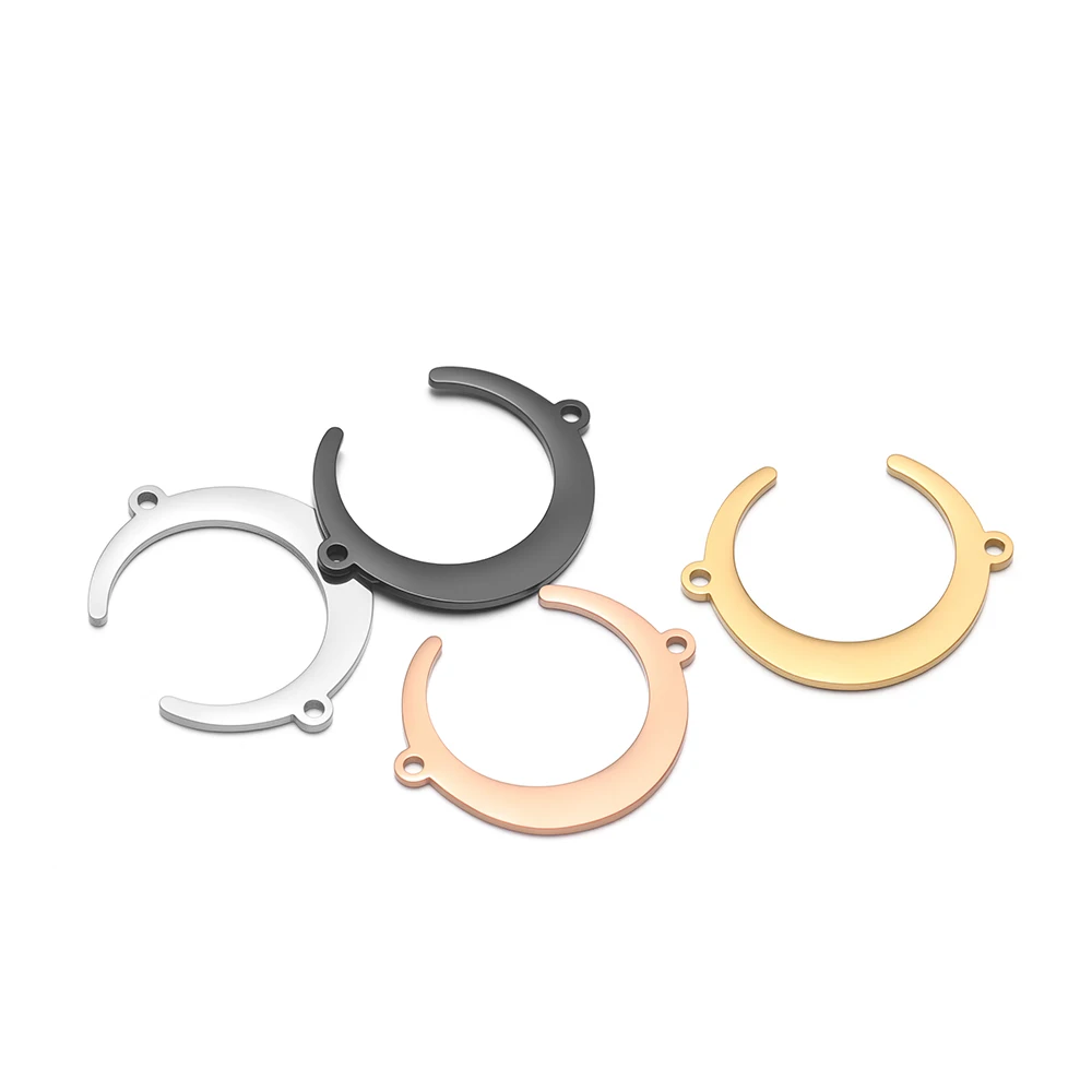 5 Stück Edelstahl-Mond-Armband-Verbinder Halskette Goldfarben Anhänger Schmuckherstellung DIY Handgemachtes Zubehör – Detail 6