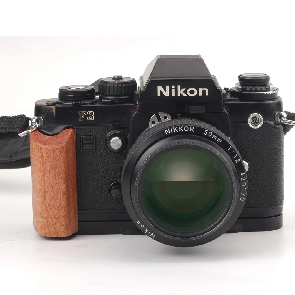 

FITTEST Handgrip For Nikon F3/ F3HP/ F3T/ F3AF Camera QR Arca Swiss Plate Tripod Mount Wooden Handle Grip L Bracket 1/4''