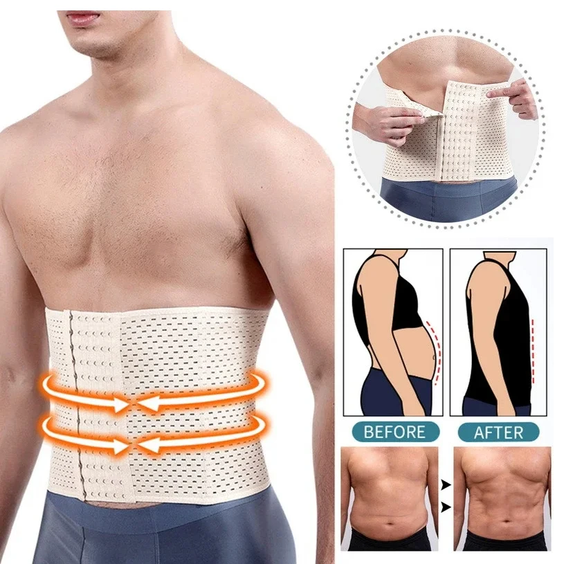 

Waist Trainer Shapers Corset For Men Abdomen Reducer Slimming Belt Shapewear High Compression Modeling Strap Workout Girdle