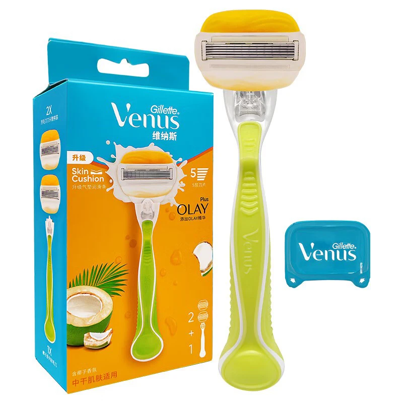 

Женская бритва Gillette Venus с ароматом кокоса и воздушной подушкой для ухода за кожей и лобковых волос
