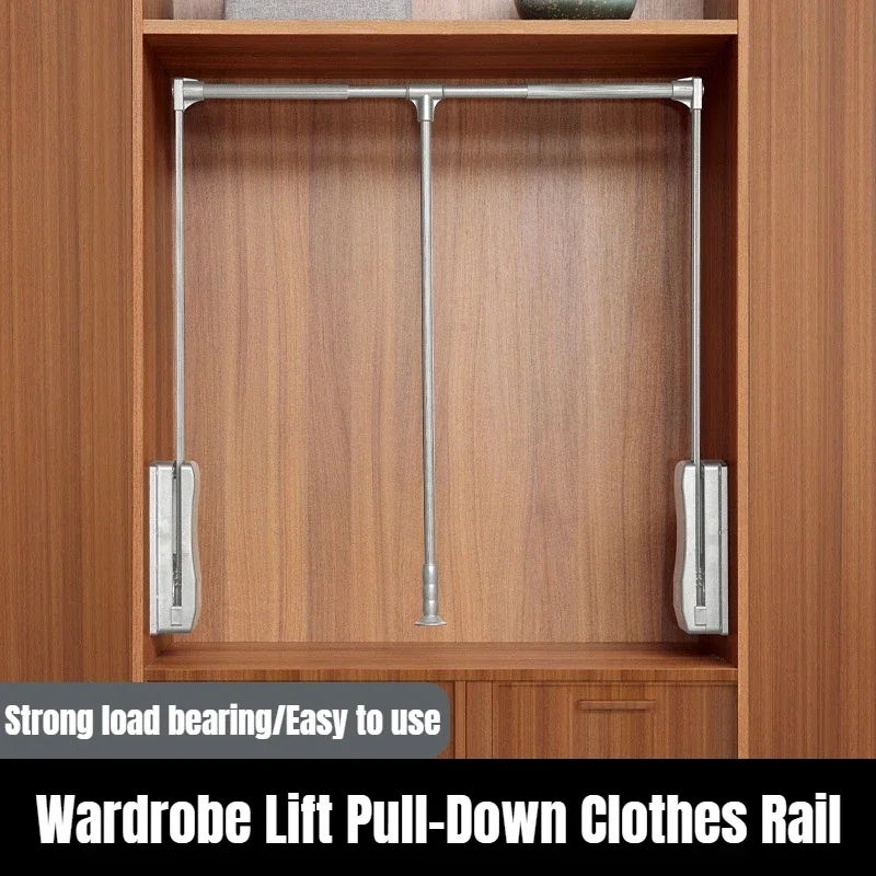 Wardrobe Lift Pull-Down Clothes Rail Three Colors Available Automatic Return Wardrobe Telescopic Clothes Hanger Home Hardware