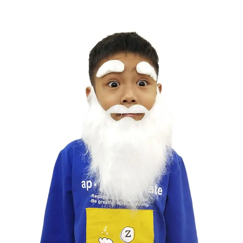 Blanco divertido bigote barba falsa cejas niños para fiesta Cosplay Cos