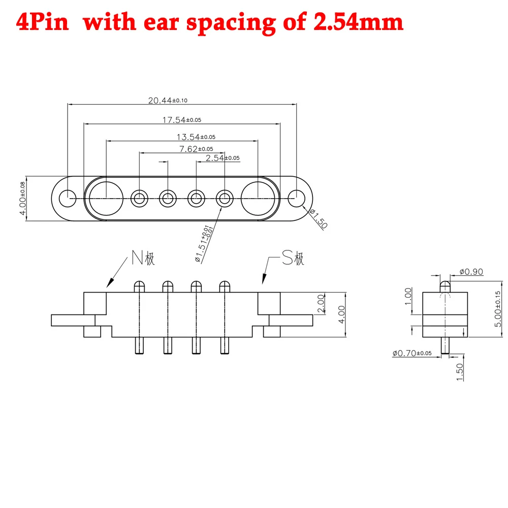 1-10sets 2A DC Magnetische Pogo Pin Stecker 2Pin 3Pin 4Pin 5Pin Pogopin Männlich Weiblich Gefederte DC Steckdose 2P 3P 4P 5P – Detail 6