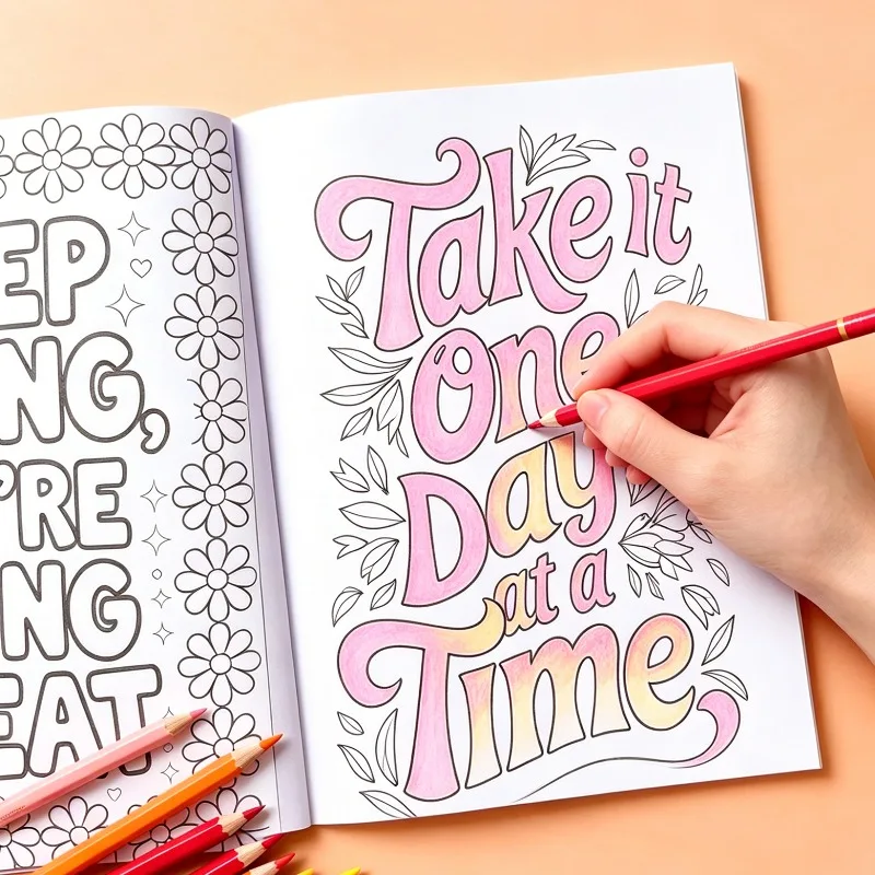 Artistic and Creative Decompression Graffiti Art Book Adult Mental Health Coloring Book 32 Motivational Words Cheer Yourself Up