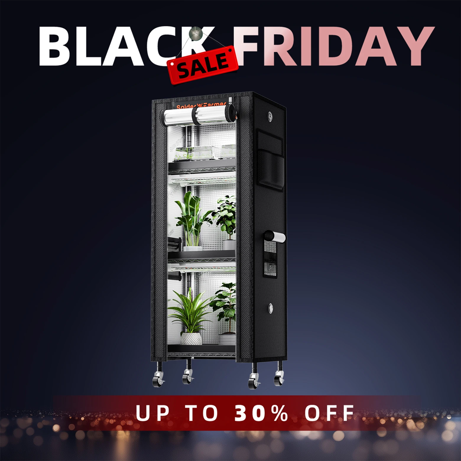 

Spider Farmer 6PCS 9W LED Grow Light Bars with Plant Stand and 40x31x120cm Tent