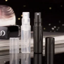 200Pcs 2ml Plastic Perfume Bottles Atomizer Clear Pump Sample Vials Mist Spray Bottle Black White Cosmetic Containers for Travel