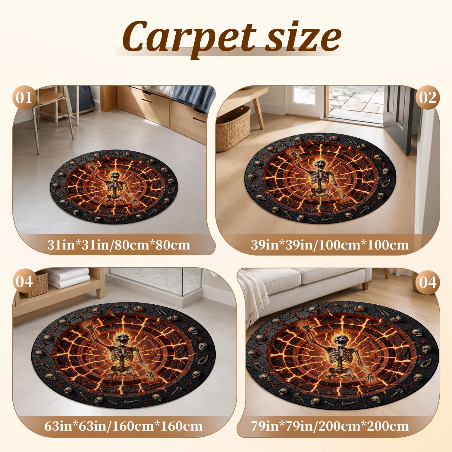 Skeleton Skull Lava Pattern Ro - Area Rug review and price