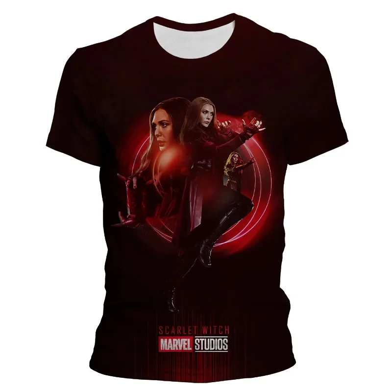 Summer T-shirt Harajuku Fashion Marvel The Avengers Wanda Scarlet Witch T Shirt Teen\'s Woman Leisure Streetwear Harajuku Tshirt