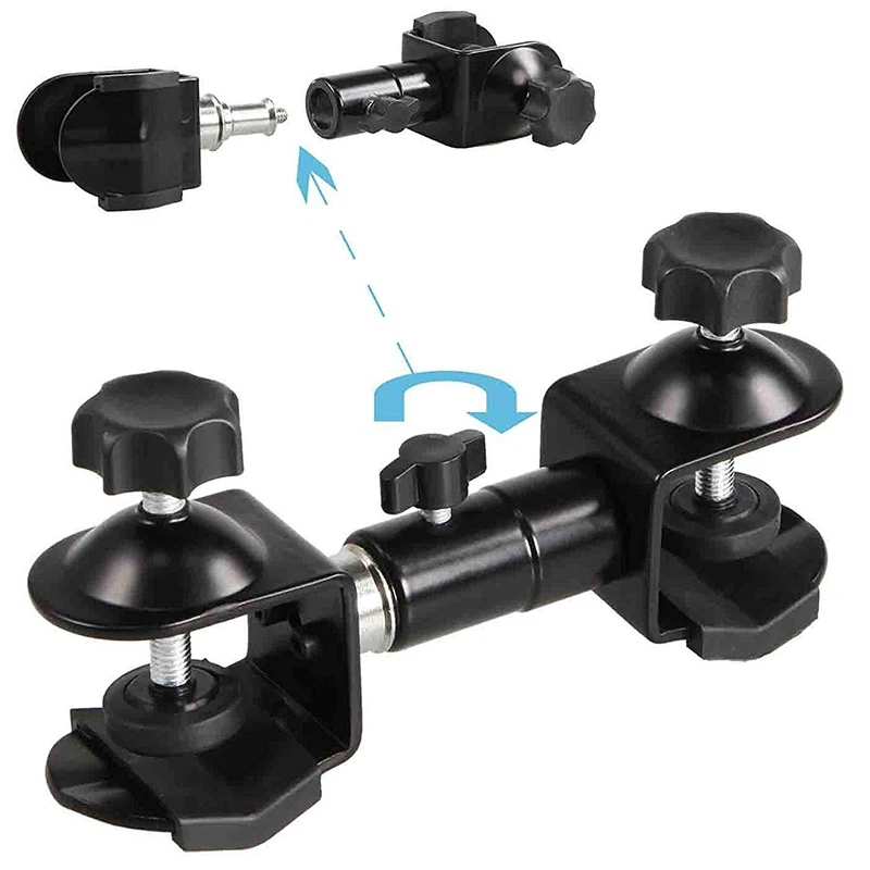 Camera Umbrella Sunshade Holder, Braçadeira Suporte, Acessórios de Suporte para DSLR, Canon, Nikon, Fotografia Lâmpada, 1/4 Tripé