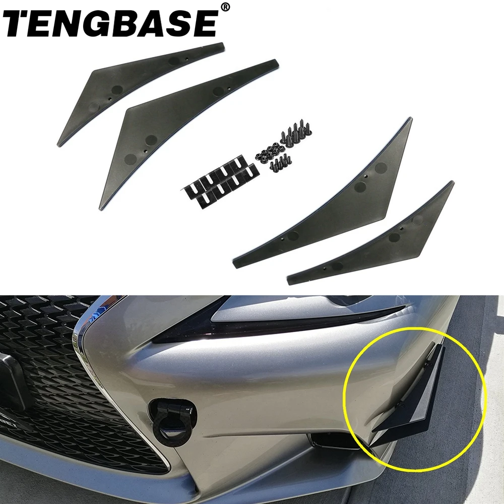 

Hot Sale 4pcs/set Decoration Diffuser Splitter Fin Body Spoiler Car Tuning Canard Universal Front Bumper Lip ﻿