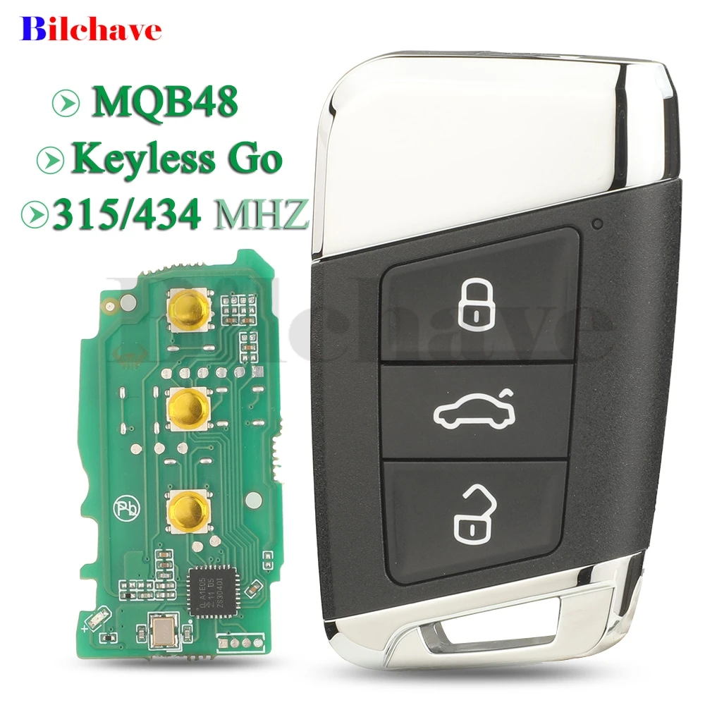 Jingyuqin 315/434MHz MQB48 MEGAMOS 88 AES Smart-Fernbedienungsschlüssel für VW Volkswagen Magotan B8 Superb A7 Passat Variant 2015-2019 – Detail 2