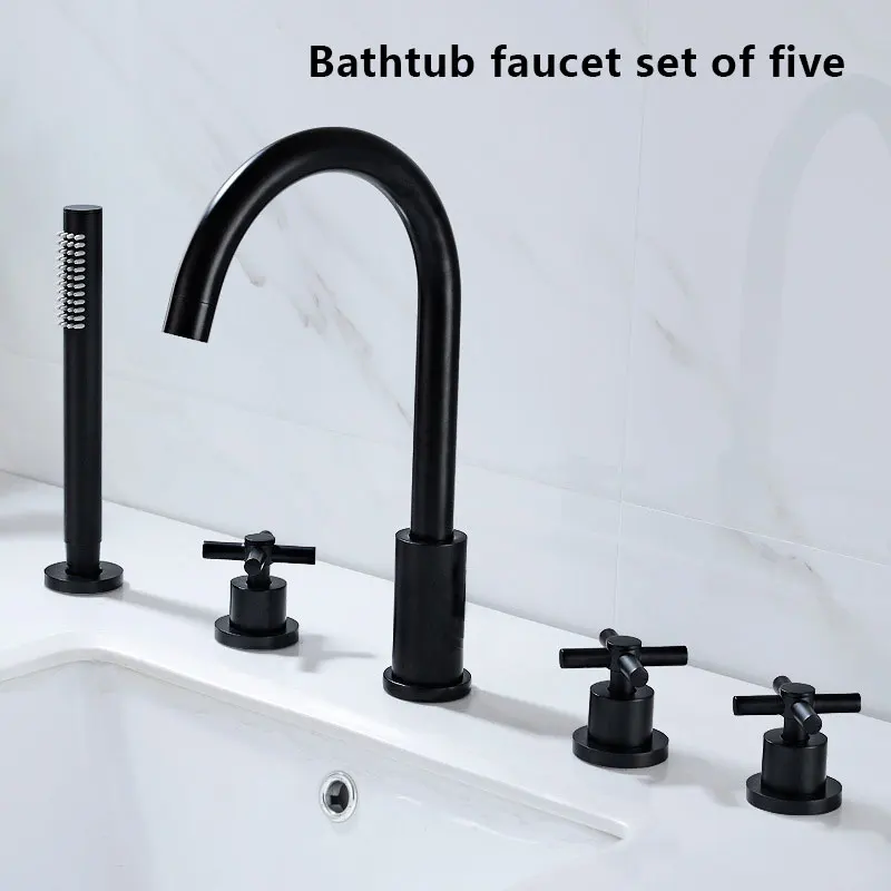 

Brass three-hole basin faucet separate three-piece Diverter water control washbasin cold and hot water mixer waterfall