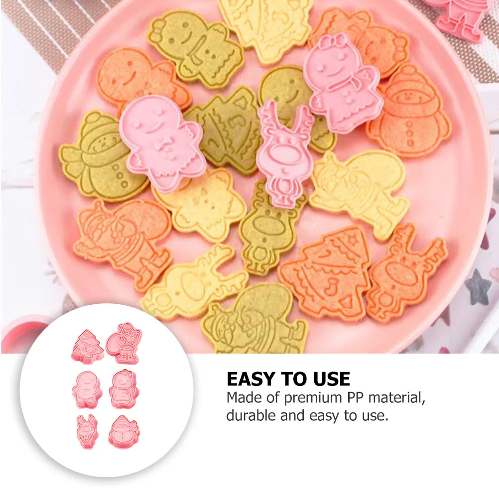 6 قطعة قوالب البسكويت ذاتية الصنع أدوات خبز الكرتون كوكي قوالب PP العملية لكعكة الشوكولاته قالب الخبز قالب البسكويت