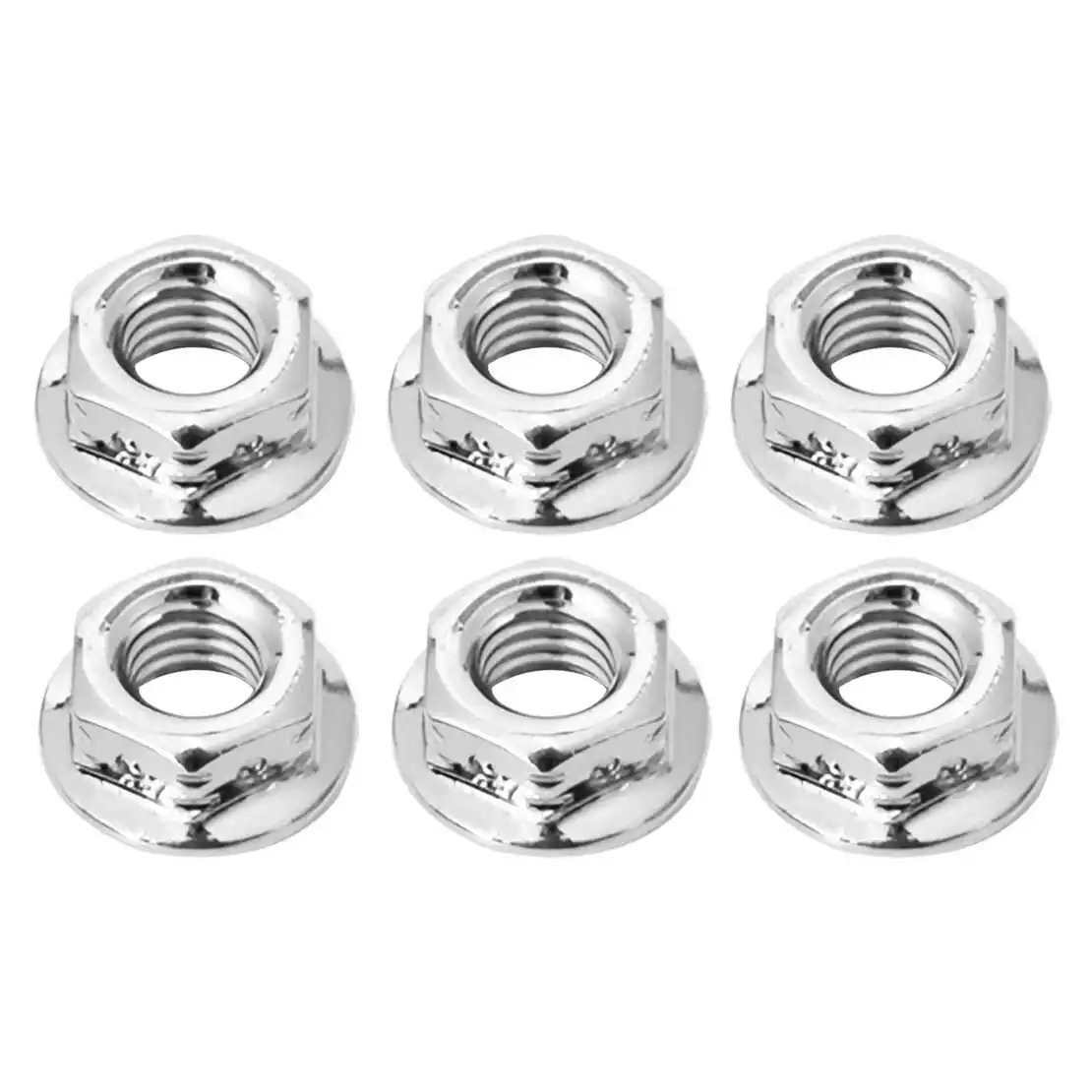 

6Pcs Silver Flange M12 Hex Nut Bolt Screw Stainless Steel for Motorcycle Bicycle