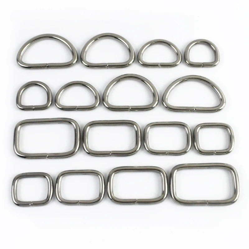 5/10Pcs 20-38mm Stainless Steel D Ring Buckles Webbing Strap Anchor Loop Hardware for Handbag Backpack Leather Pet Collar Repair