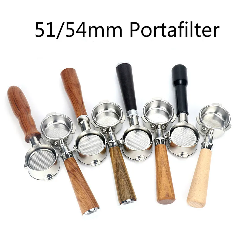 51/54mm Bottomless Portafilter For Delonghi&Breville Replacement Filter Basket Coffee Accessories Espresso Barista Tools