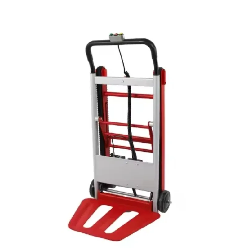 계단 오르기, 배터리 트롤리, 접이식 경량, 노동 절약형, 빨간색 전동 카트
